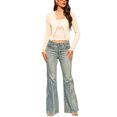 thumbnail image 2 of INSPIRE CHIC Women's Sheer Textured Crop Bolero Shrug Lightweight Long Sleeve Open Front Cardigan Beige XL, 2 of 6