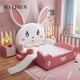 thumbnail image 2 of Pink Princess Bed For 3 To 16 Years Old Children Solid Wood Furniture Cute Rabbit Shape Bedroom Girl Kids Bed With Guardrail My Lux Decor Round, 2 of 16