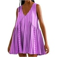 thumbnail image 1 of Birdeem Robes pour Femmes Mode Été Décontractée Ample Imprimée Sans Manches Col en V, 1 of 1
