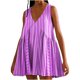 thumbnail image 1 of Vestido de Verano Casual, Vestido de Cuello en V sin Mangas Impreso Suelto Hecho de Poliéster Cómodo para el Uso Diario de Verano de Primavera, Vestido de Verano de Mujer, 1 of 5