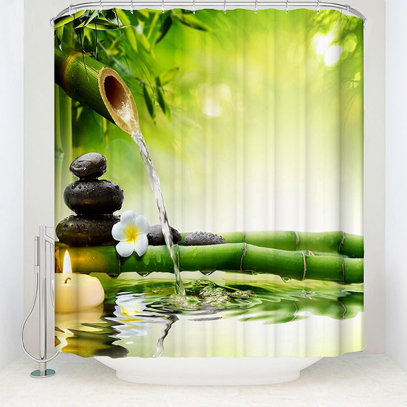 ZEDWELL Fabric Shower Curtain Spa Decor by, Mildew Resistant Bathroom ...