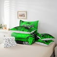 thumbnail image 6 of Manfei Boys Gamer Gamepad Bedding Comforter Set, Hippie Spider Print King Bedding Sets, Black Green Watercolor Bed Sheets, Super Cozy Room Decor Reversible 7 Pieces, 6 of 8
