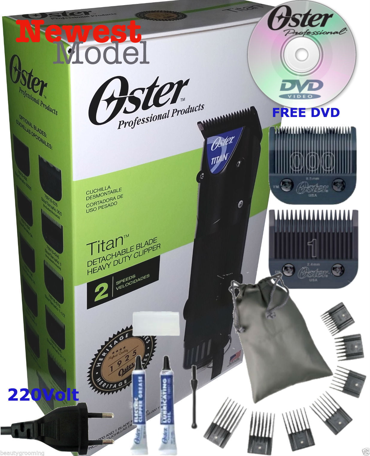 OSTER Titan 220v Professional Hair Clipper 76076-410 PLUS 
