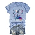 thumbnail image 1 of Camiseta OUMASK para mujer Magic Kingdom Castle Graphic B-Blue, 1 of 6