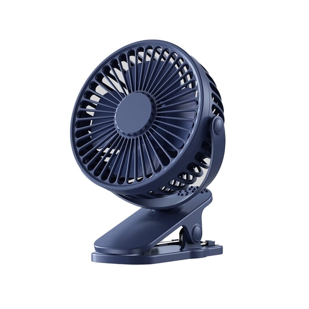 Inteprter Ventilador de Clip pequeño con carga USB, portátil, ajustable, para el hogar, la escuela, el bolsillo de escritorio, ventiladores eléctricos Electrodomésticos Azul oscuro Inteprter HA064269-01
