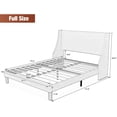 thumbnail image 4 of Einfach Full Size Platform Bed Frame with Fabric Upholstered Wingback Headboard, Burnt Orange, 4 of 6