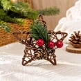 thumbnail image 2 of 2026 Christmas Home Party Decoration Rattan Star Christmas Ornament Woven Star Hanging Decoration With Red Berries For Xmas Tree Decor Christmas Celebration Party Supplies, 2 of 7