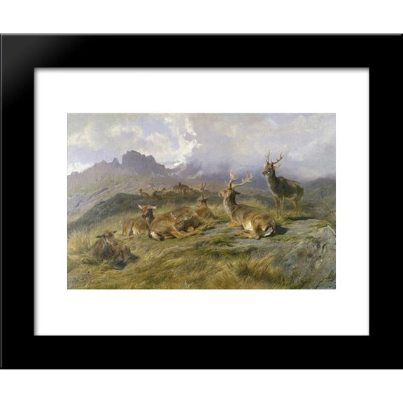 Landscape with Deer 20x24 Framed Art Print by Rosa Bonheur