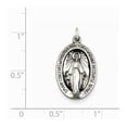 Sterling Silver Blessed Virgin Mary Miraculous Medal Oval Pendant Charm ...