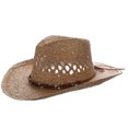 thumbnail image 5 of Panama Jack Drifter Sun Hat - Toyo Straw, 3 1/4" Shapeable Brim (Tea), 5 of 9