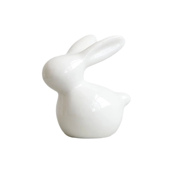 Easter Bunny Figurine Ceramic Bunny Rabbits, Porcelain Modern Art Spring Home Decor, Easter Decorations Rabbit Figurines Decor