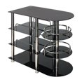 thumbnail image 5 of Home Furniture Bourbon Liquor Bar Tempered Glass Rack Table - Black, 5 of 7