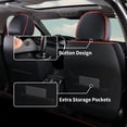 thumbnail image 5 of FLORICH Universal Fit Full Set Car Seat Cover for Most Cars Trucks SUV, Comfortable Luxury Leather Automotive Seat Covers - Breathable Waterproof, Black & Red Line, 5 of 8