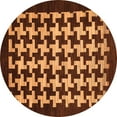 thumbnail image 1 of Ahgly Company Indoor Round Abstract Orange Modern Area Rugs, 6' Round, 1 of 4