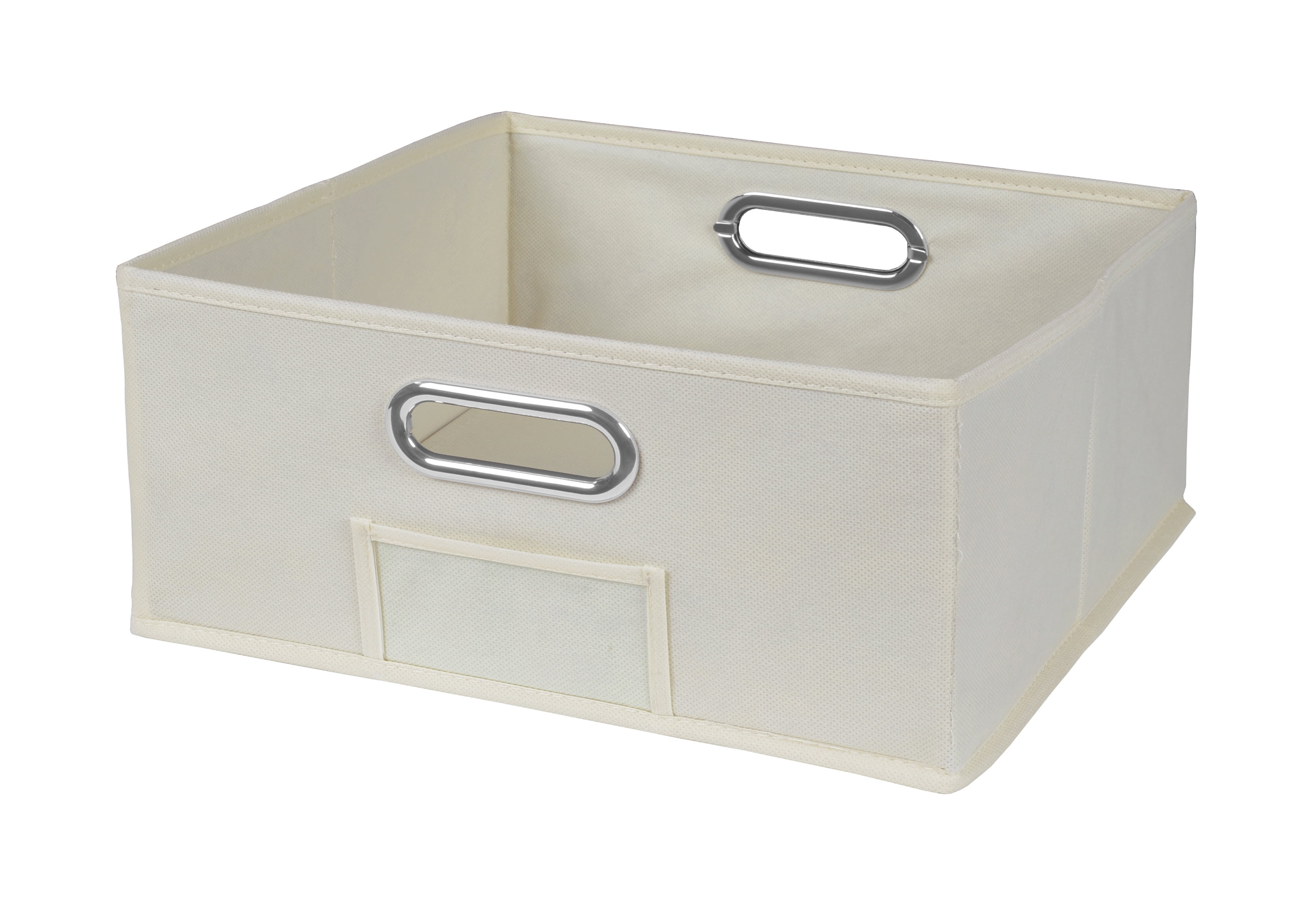 Collapsible Home Storage Foldable Fabric Low Storage Bin Natural