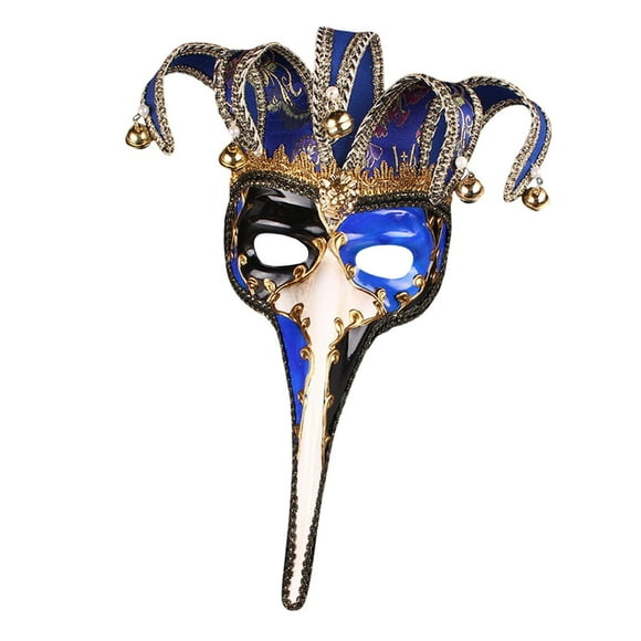 BELOVING Halloween Mardi Gras Cosplay Wall Decoration Role Play Novelty Face Costume for Festival Women Night Club Blue