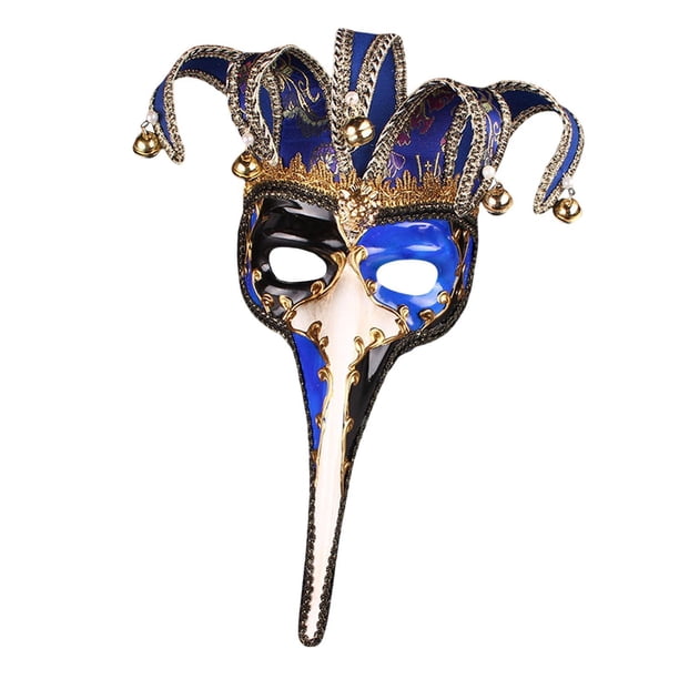 Máscara de carnaval de Halloween, máscara facial, máscara de disfraz, máscara de cosplay para actuación en el escenario, recuerdo de fiesta, festival Azul