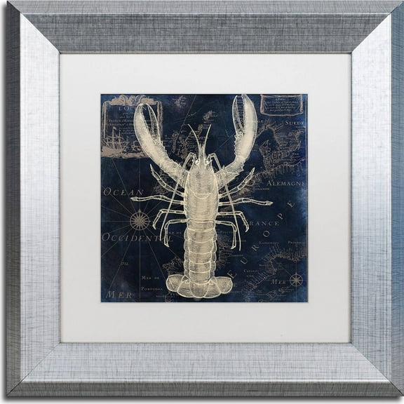 Trademark Fine Art "Maritime Blues II" Canvas Art by Color Bakery, White Matte, Silver Frame