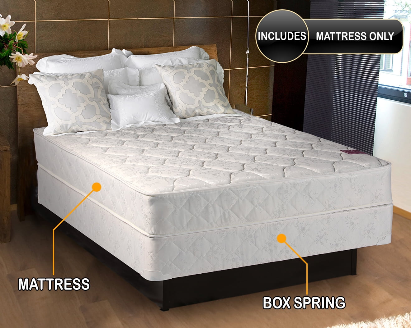 DS USA Legacy King Size None Flip One-Sided Mattress Only with Mattress Cover Protector Included - Good for your back, Innerspring coils, Orthopedic by Dream Solutions USA