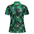 thumbnail image 2 of Custom Green Tropical Palm Leaf Golf Lover Women's Polo Shirt S-5XL, 2 of 7