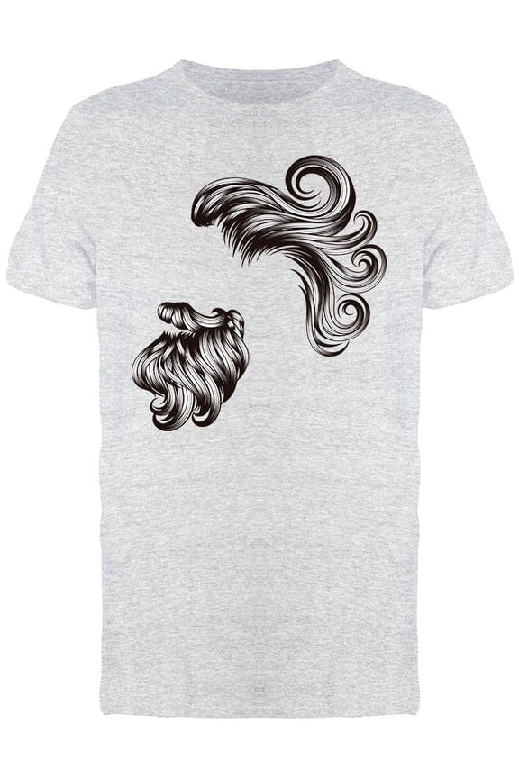 Bearded Hipster Hairstyle Design T-Shirt Men -Image by Shutterstock, Male Small