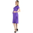 thumbnail image 2 of 24seven Comfort Apparel Short Sleeve Maternity Midi Skater Dress With Pockets, 2 of 3