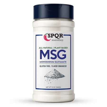 MSG Seasoning All Natural Plant Based Monosodium Glutamate XL 12 Ounce Bottle Gluten Free Restaurant Grade Flavor Enhancer by SPQR Seasonings