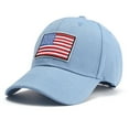 thumbnail image 2 of LEKODE Men Women USA American Flag Patch Baseball Cap, Classic Patriotic Embroidered Hat, Adjustable Hard Crown Cap for Holiday Sports Travel Daily Use Blue One Size, 2 of 4