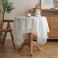 thumbnail image 4 of Small fresh lace lace messy linen tablecloth, household round table cloth, 4 of 5