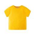 thumbnail image 5 of Camiseta de manga corta para niños y niñas, ropa publicitaria fina de Color puro con cuello redondo, media manga versátil para bebés, 5 of 5