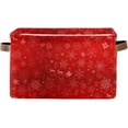 thumbnail image 2 of FREEAMG Christmas Snowflakes Deers Storage Basket with Handles Collapsible Storage Bins Canvas Fabric Storage Organizer for Shelves Closet Bedroom Living Room 2Pack, 2 of 7