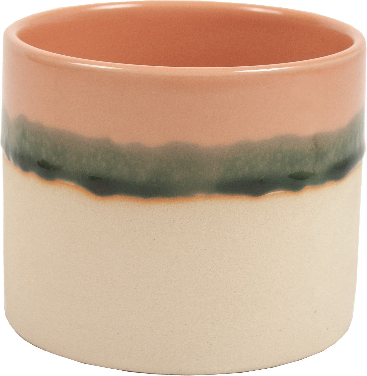 Set of 12 Metro Pink & Beige Reactive Glaze Ceramic Planter