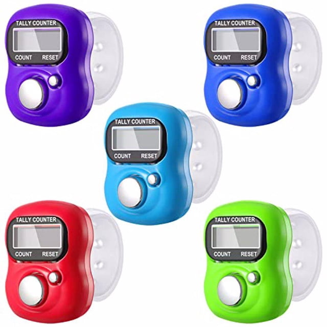 Seitruly Contadores electrónicos Pantalla LCD de plástico Juego de golf Contador de dedos Manual Personas Anillo Número Herramientas Costura Electrónica