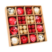 YHAJDS 44PCS Christmas Ball Ornaments 1.18/2.36in Shatterproof Xmas Bulbs Christmas Ornaments Set Xmas Tree Balls Hanging Balls for Wedding Holiday Halloween Party Decor Christmas Wreath Ornaments