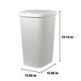 Hefty 13.3 Gallon Trash Can, Plastic Touch Top Kitchen Trash Can, White
