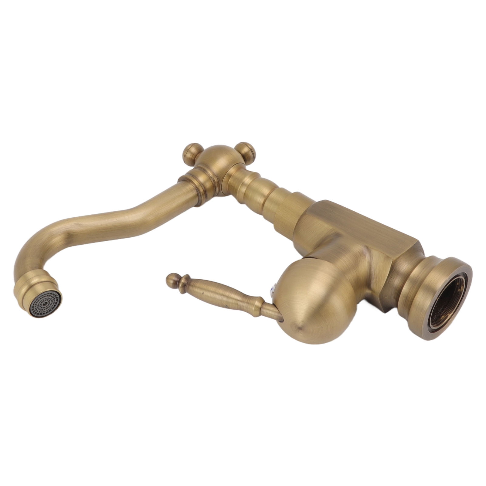 Riousery Bathroom Sink Faucet Antique Brass Vanity Mixer Faucet Tap Heightening Single Handle Wash Basin Tap