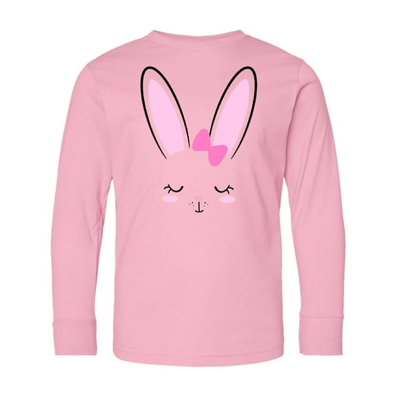 Inktastic Easter Bunny Girl Face Long Sleeve Youth T-Shirt