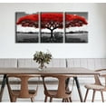 thumbnail image 5 of Wall Decor Living Room Red Tree - Black White and Red Nature Trees Scenery Paintings Pictures Wall Art - Modern Home Bedroom Bathroom Decorations Canvas Prints Framed Ready to Hang 12" W X16 H X 3, 5 of 6