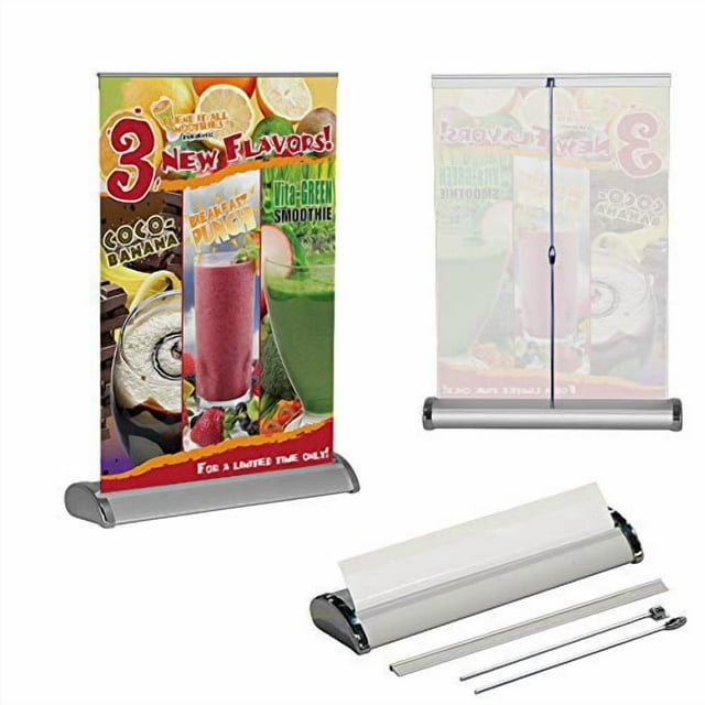 Vispronet Mini Supports de Bannière Rétractables pour Table – Convient aux Bannières de 11.7 Po x 16.5 Po - Inclut 10 Supports de Bannière (Bannières Non Incluses)