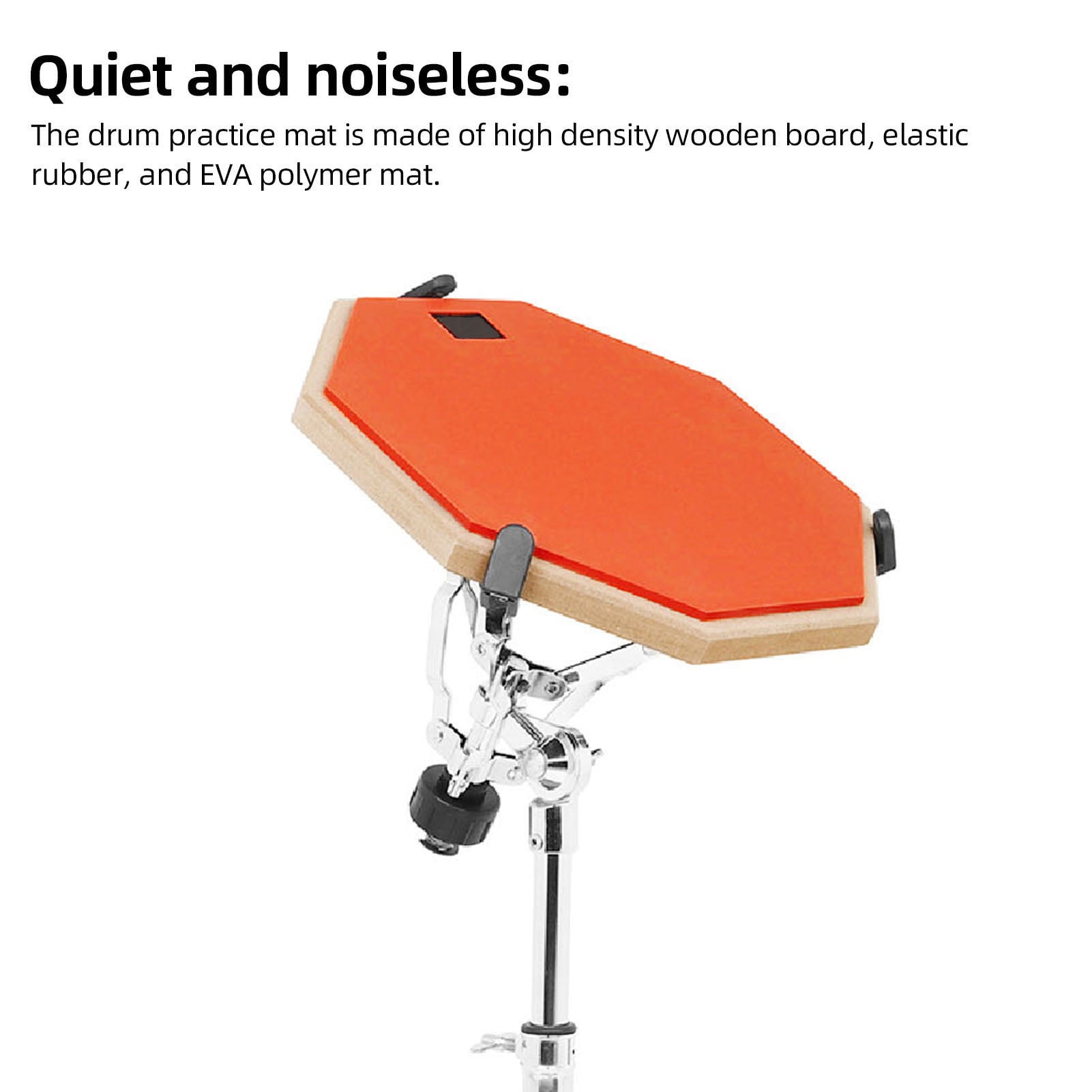 Riousery 12-Inch Silent Drum Practice Pad Bundle Includes Two Pairs Drumsticks (12" / 30.48cm) Premium Rubber Percussion Mat for Professional Rhythm Building and Quiet Nighttime Practice, Orange