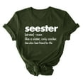 thumbnail image 2 of Idoravan Womens Blouses,Ladies,Women's Fashion Crewneck Printed Short Sleeve T-shirt Casual Loose Shirt Tops Army Green S, 2 of 4