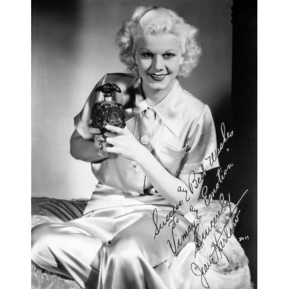 Jean Harlow Portrait in White Silk Shirt Photo Print (8 x 10)