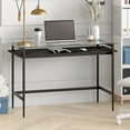 thumbnail image 2 of Evelyn&Zoe 46 in. Mid-Century Modern Desk with Wood Shelf and Glass Top, 2 of 8