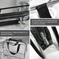 thumbnail image 3 of Kit de 3 bolsas de aseo de viaje de PVC transparente para mujeres y hombres, organizador de vinilo impermeable, bolsas de maquillaje transparentes negras, 3 of 6
