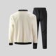 thumbnail image 3 of Ceisia Men's Regular Fit Waffle Knit Baseball Collar Jacket & Jogger Pants Set | Casual Outdoor Two-Piece Outfit Gifts, 3 of 7