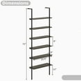 thumbnail image 3 of Gymax 2 PCS 6-tier Ladder Shelf 72 Inches Industrial Wall Mounted Bookshelf Oak, 3 of 10