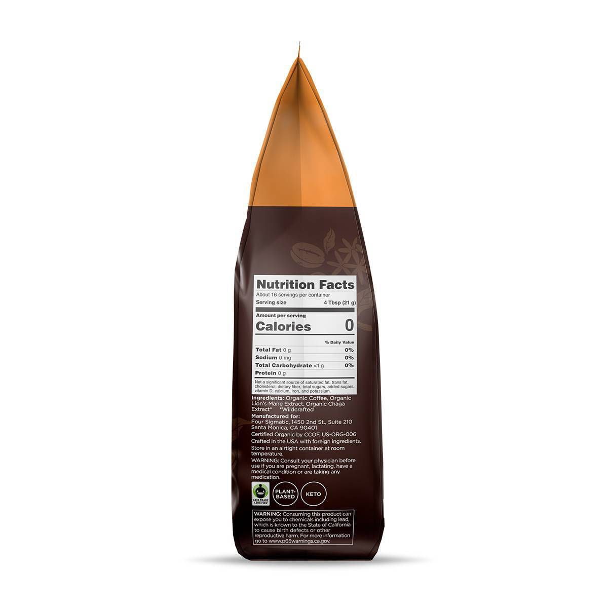Four Sigmatic Lion's Mane Chaga Mushroom Dark Roast Ground Coffee - 12oz