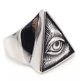 thumbnail image 5 of K-KED Mens Illuminati Triangle All Seeing Eye of Providence Ring Men Size 7-15-9-Silver, 5 of 9