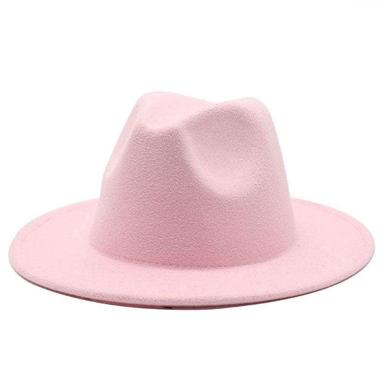 Men Women Wool Fedora Trilby Hats Caps Jazz Panama Sunhat Solid Adjustable Size 