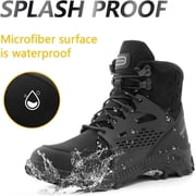 SUYSTEX Waterproof Steel Toe Boots For Men Women Comfortable Mens Safety Work Boots Indestructible Steel Toe Shoes Lightweight Non Slip Puncture Resistant Industrial Construction Boot